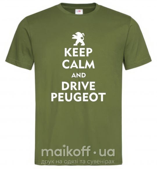 Мужская футболка Drive Peugeot Оливковый фото
