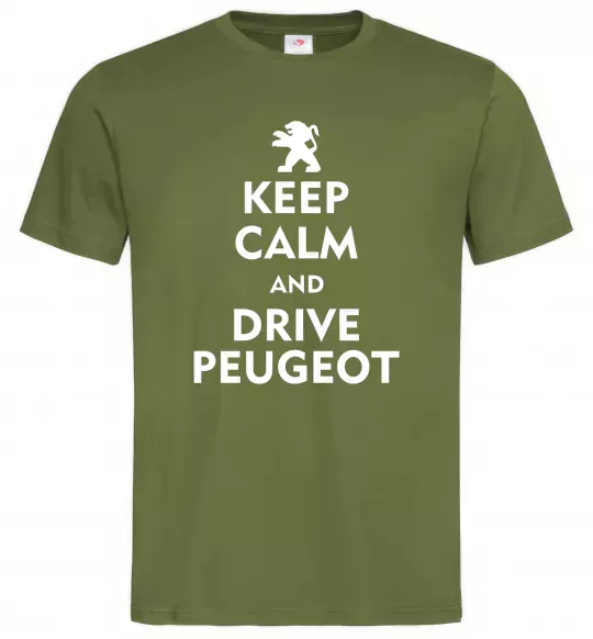 Чоловіча футболка Drive Peugeot Оливковий фото