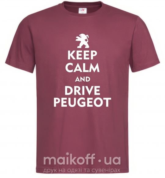 Чоловіча футболка Drive Peugeot Бордовий фото