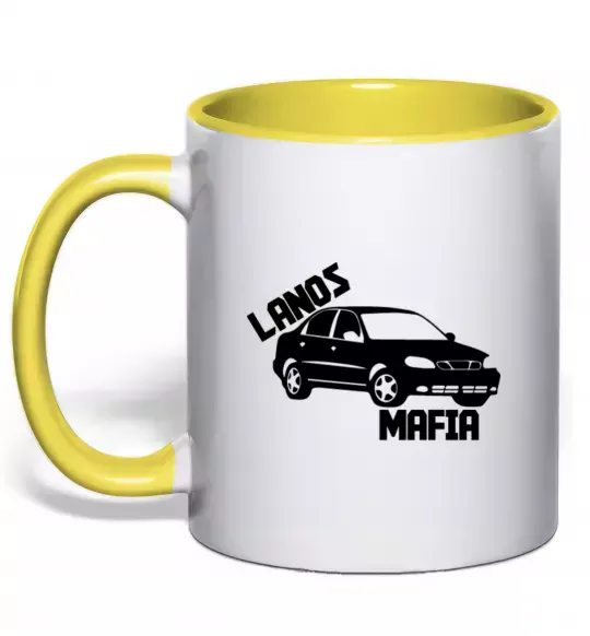 Чашка з кольоровою ручкою Lanos Mafia Сонячно жовтий фото