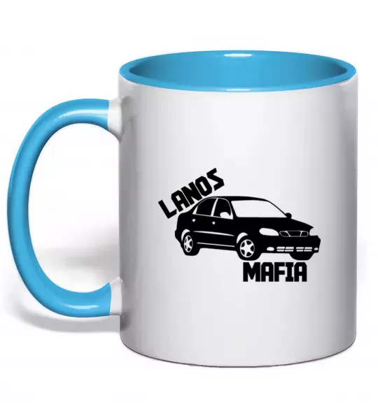 Чашка з кольоровою ручкою Lanos Mafia Блакитний фото