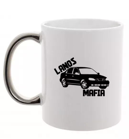 Чашка з кольоровою ручкою Lanos Mafia Срібло фото