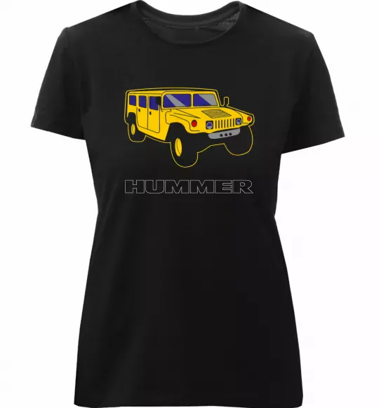 Женская премиум футболка Hummer Pic Черный фото