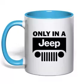 Чашка с цветной ручкой My love Jeep Черный фото