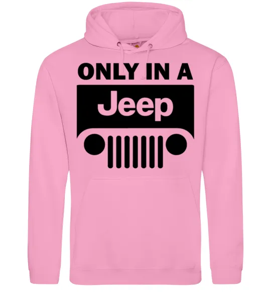 Мужская толстовка (худи) Only in a Jeep Розовый фото