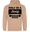Чоловіча толстовка (худі) Only in a Jeep Пісочний фото