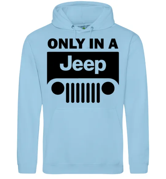 Мужская толстовка (худи) Only in a Jeep Голубой фото