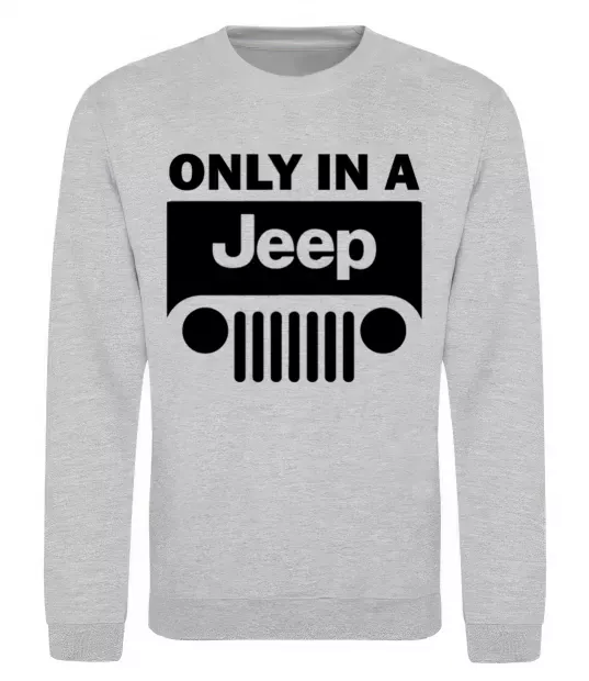 Свитшот Only in a Jeep Серый меланж фото