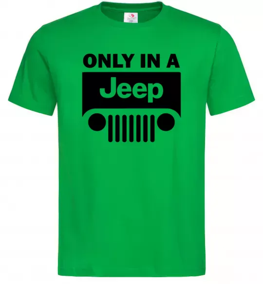 Чоловіча футболка Only in a Jeep Зелений фото