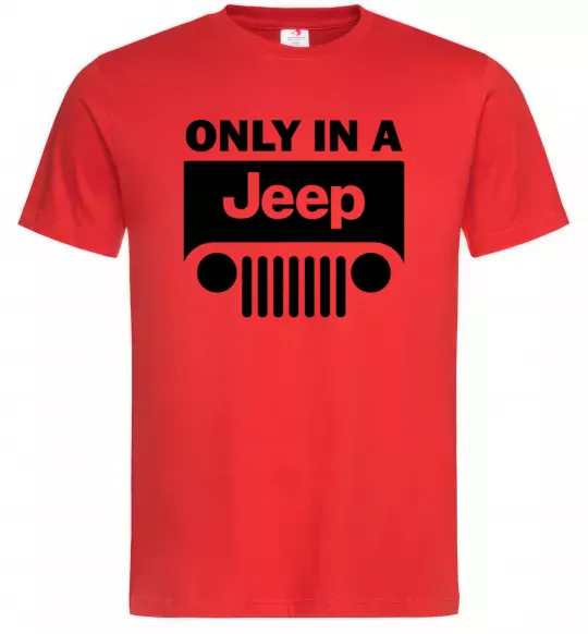 Чоловіча футболка Only in a Jeep Червоний фото