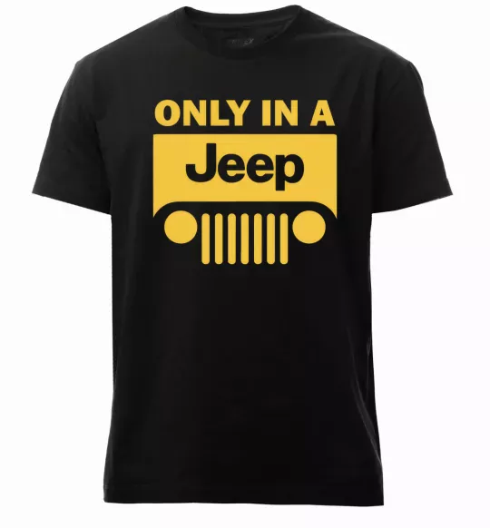 Чоловіча преміум футболка Only in a Jeep Чорний фото