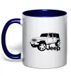 Чашка з кольоровою ручкою JEEP Глибокий темно-синій фото