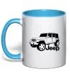 Чашка з кольоровою ручкою JEEP Блакитний фото