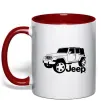 Чашка з кольоровою ручкою JEEP Червоний фото