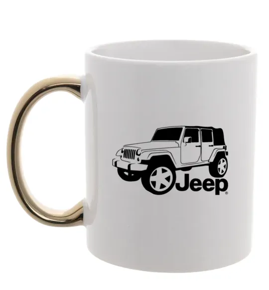 Чашка з кольоровою ручкою JEEP Золото фото