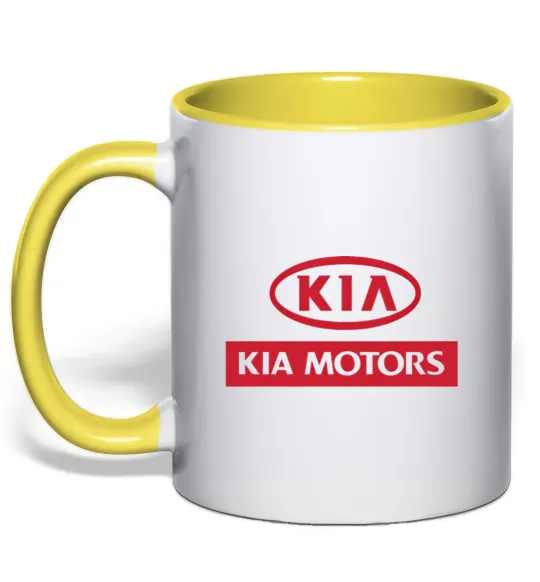 Чашка з кольоровою ручкою Kia Motors Лимонний фото