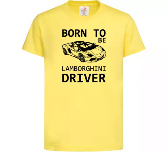 Детская футболка Born to be Lamborghini driver Лимонный фото