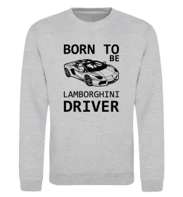 Свитшот Born to be Lamborghini driver Серый меланж фото