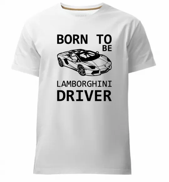 Чоловіча преміум футболка Born to be Lamborghini driver Білий фото