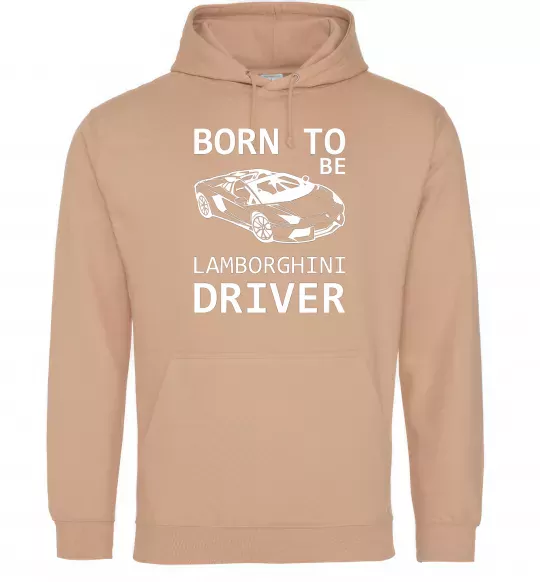 Женская толстовка (худи) Born to be Lamborghini driver Песочный фото