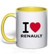 Чашка с цветной ручкой I Love Renault Солнечно желтый фото