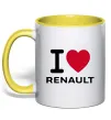 Чашка с цветной ручкой I Love Renault Солнечно желтый Чашка с цветной ручкой I Love Renault Солнечно желтый фото