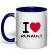 Чашка с цветной ручкой I Love Renault Глубокий темно-синий Чашка с цветной ручкой I Love Renault Глубокий темно-синий фото