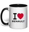 Чашка с цветной ручкой I Love Renault Черный Чашка с цветной ручкой I Love Renault Черный фото