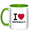 Чашка с цветной ручкой I Love Renault Зеленый Чашка с цветной ручкой I Love Renault Зеленый фото
