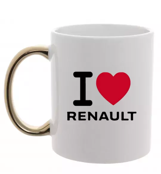 Чашка с цветной ручкой I Love Renault Золото фото
