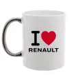 Чашка с цветной ручкой I Love Renault Серебро Чашка с цветной ручкой I Love Renault Серебро фото