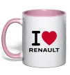 Чашка с цветной ручкой I Love Renault Нежно розовый Чашка с цветной ручкой I Love Renault Нежно розовый фото