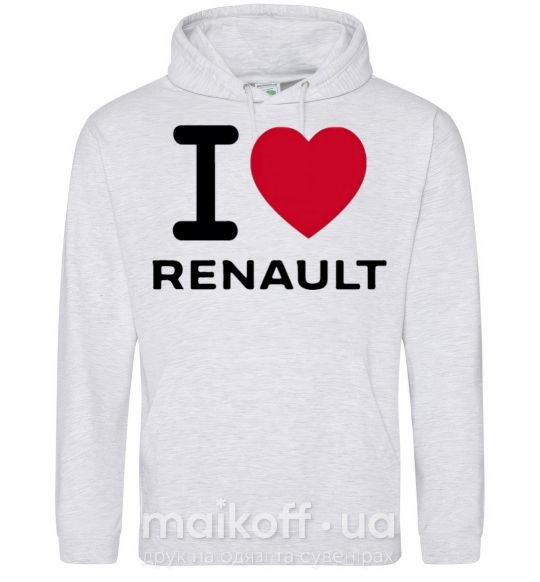Женская толстовка (худи) I Love Renault Серый меланж фото