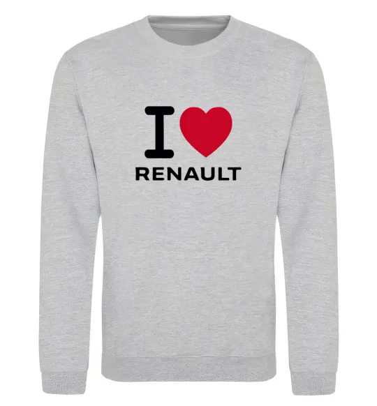 Світшот I Love Renault Сірий меланж фото