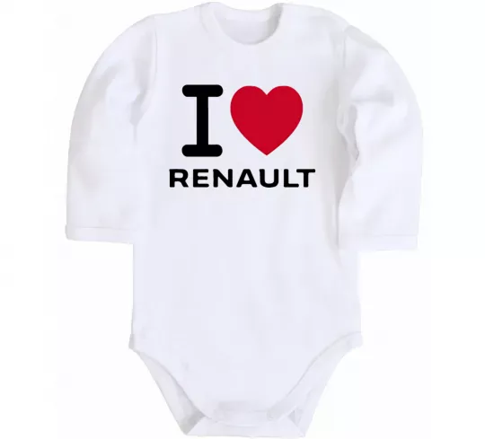 Дитячий бодік I Love Renault Білий фото