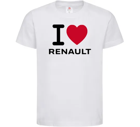 Детская футболка I Love Renault Белый фото