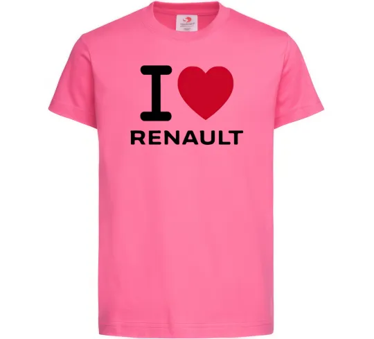 Детская футболка I Love Renault Ярко-розовый фото