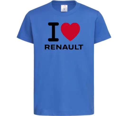 Детская футболка I Love Renault Ярко-синий фото