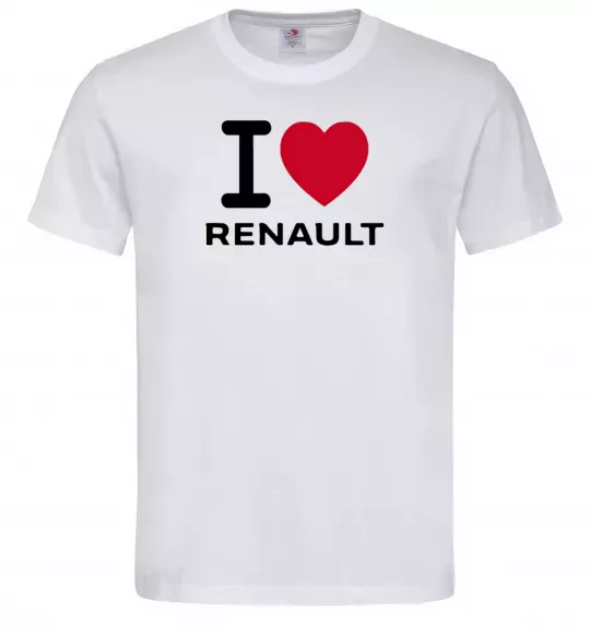 Мужская футболка I Love Renault Белый фото