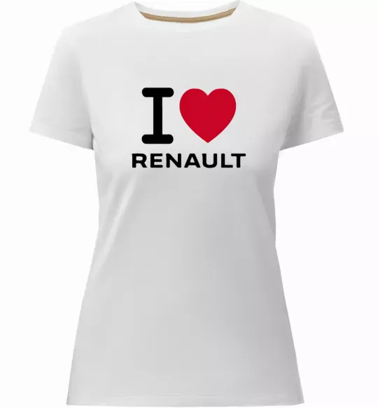 Женская премиум футболка I Love Renault Белый фото