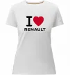 Женская премиум футболка I Love Renault Белый Женская премиум футболка I Love Renault Белый фото