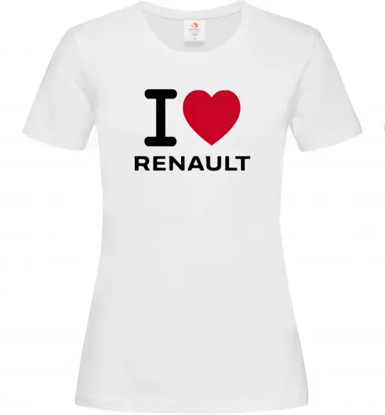 Женская футболка I Love Renault Белый фото