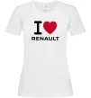 Женская футболка I Love Renault Белый Женская футболка I Love Renault Белый фото