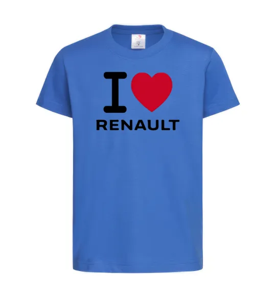 Детская футболка I Love Renault Ярко-синий фото