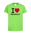 Детская футболка I Love Renault Лаймовый фото