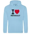 Мужская толстовка (худи) I Love Renault Голубой фото