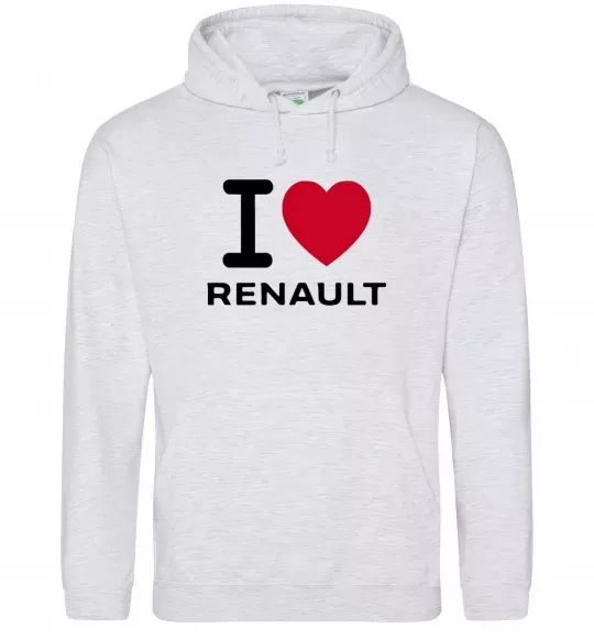Жіноча толстовка (худі) I Love Renault Сірий меланж фото