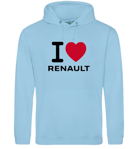 Жіноча толстовка (худі) I Love Renault Блакитний фото