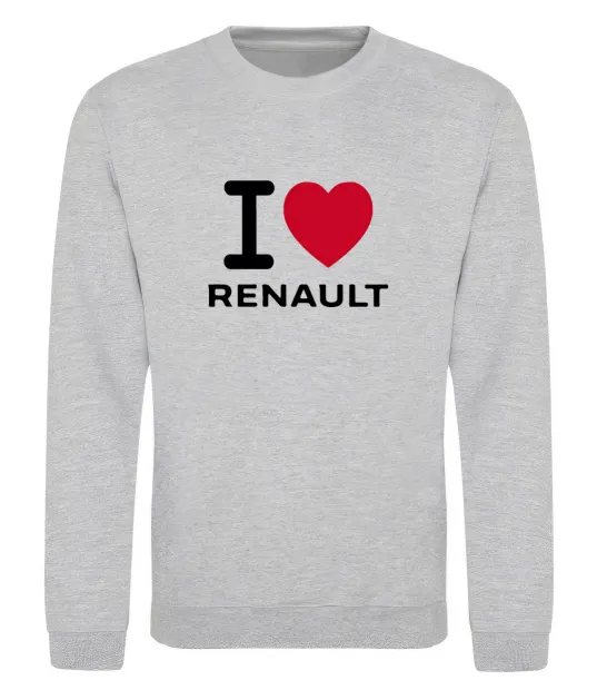 Світшот I Love Renault Сірий меланж фото