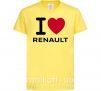 Детская футболка I Love Renault Лимонный фото